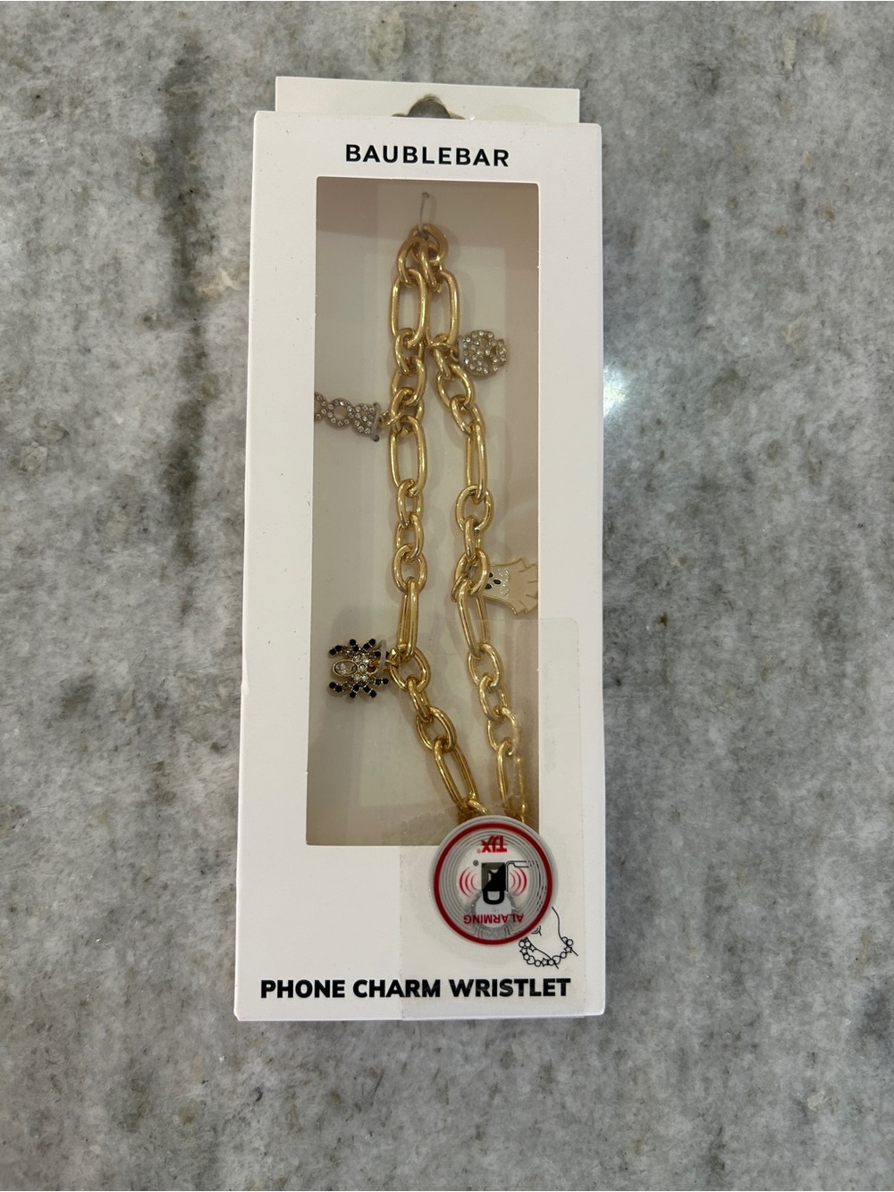 BaubleBar Gold Chain Phone Charm Wristlet Halloween Themed 12in